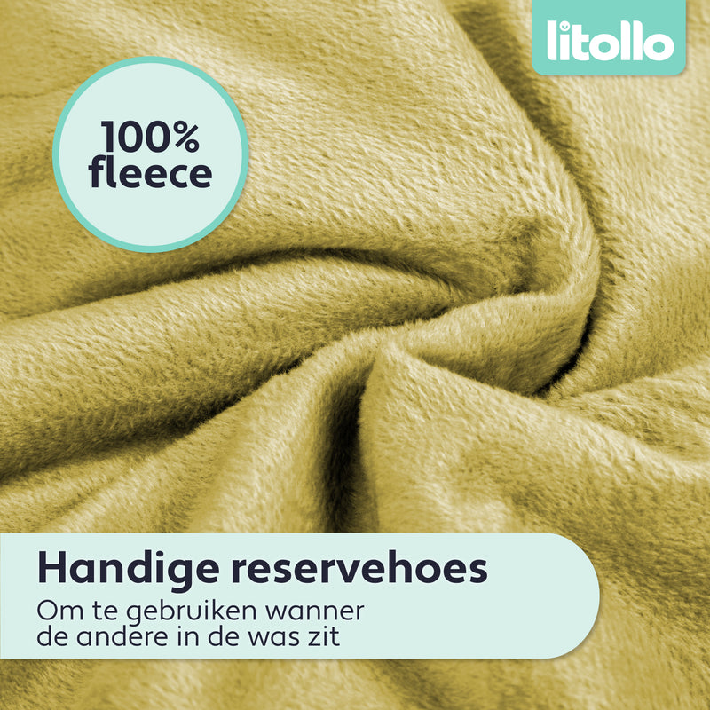 Litollo® pregnancy pillow (J -shape) - Fleece ocher yellow