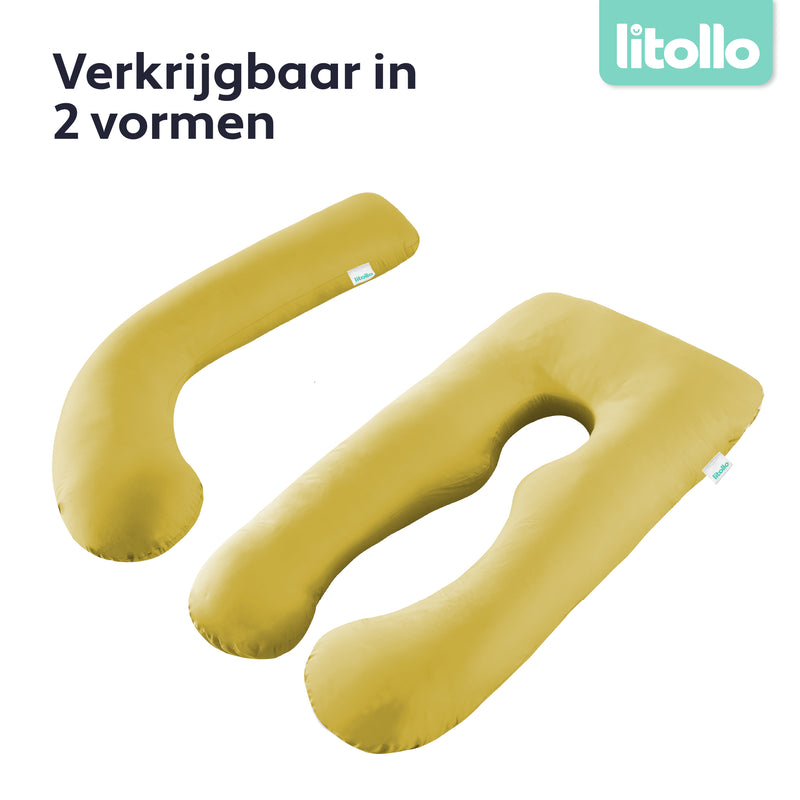 Litollo® Zwangerschapskussen (J-vorm) - Okergeel