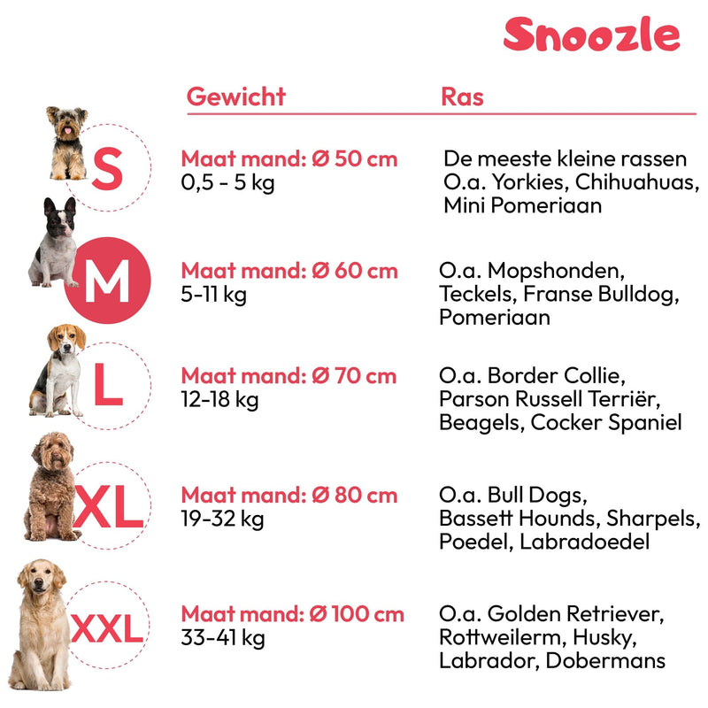 Snoozle dog basket - Super soft and luxurious - Washable - Fluffy - Dog cushion - 60 cm - Pink